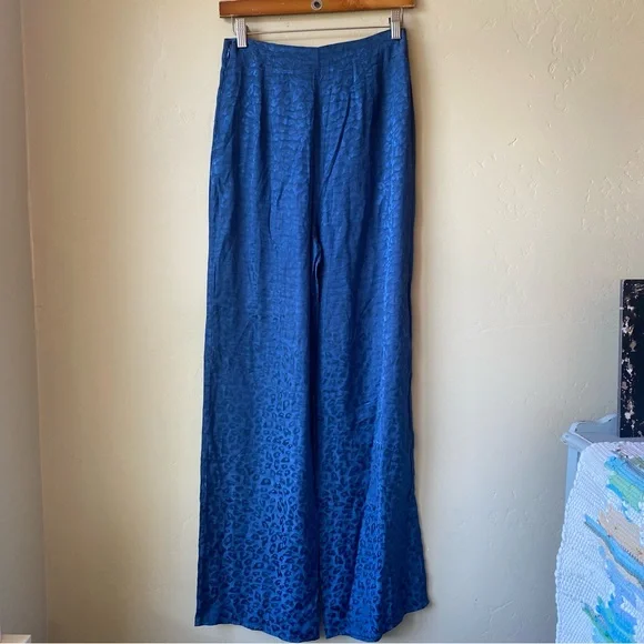 Lovers + Friends Regina Jacquard Leopard Pant in Blue NWT - Picture 7 of 14